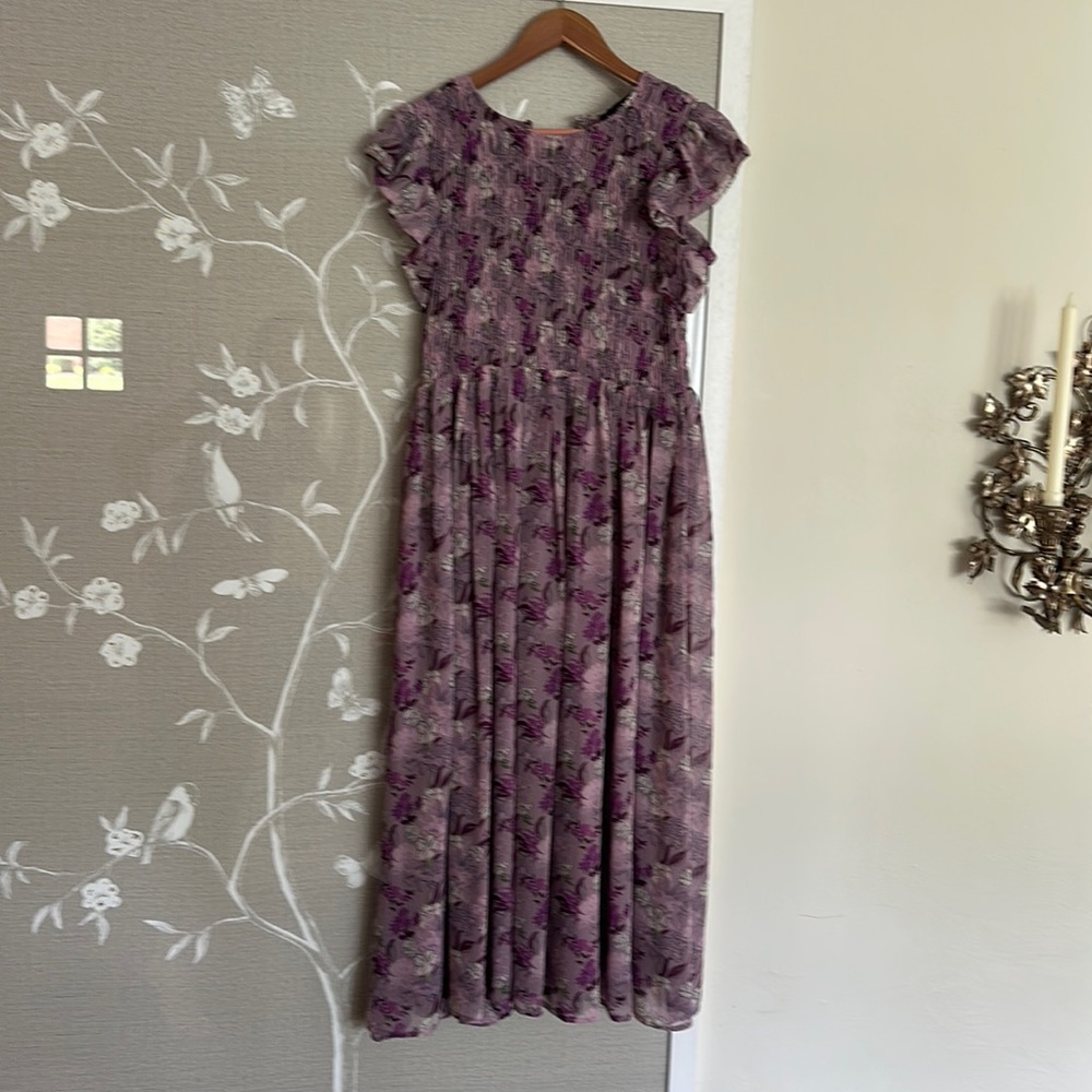 MIDI floral purple dress